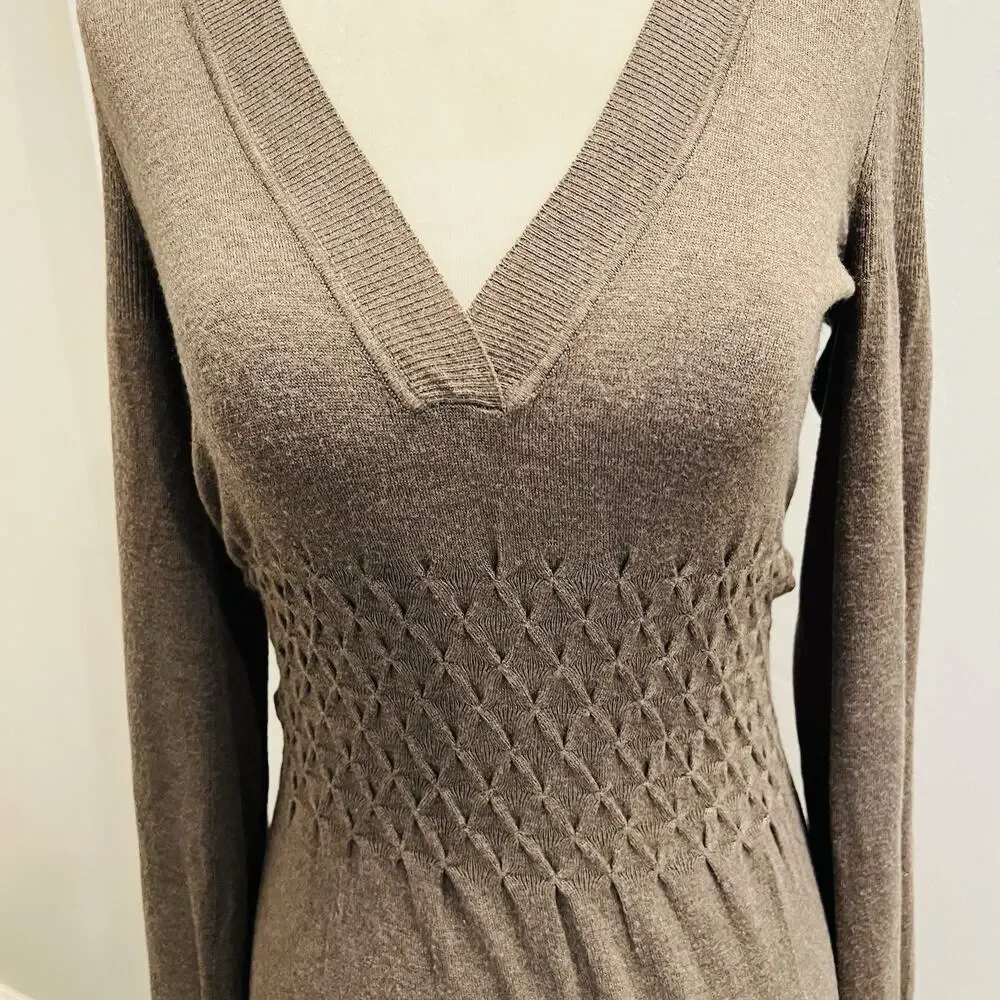The Limited Women’s Brown Woven V Neck Dress XS - Picture 2 of 6